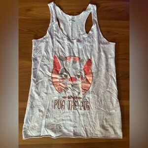 Disney Grey Tank Top with Pink Pua The Pig 🐷 Graphic